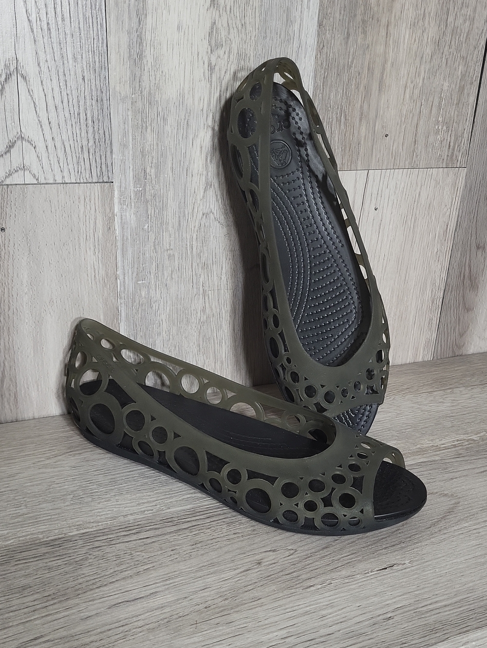 Crocs Adrina Jelly Womens 10 Comfort Geometric Ballet Flats Shoes